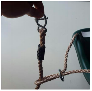 How to Attach Ropes of BabySeat Swing - Pass S clip through loop