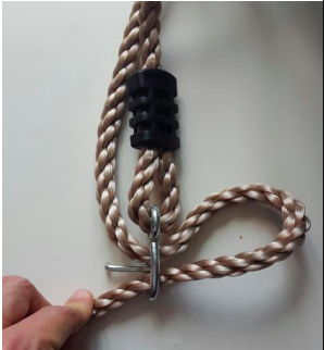 How to Attach Ropes of BabySeat Swing - Pull rope through