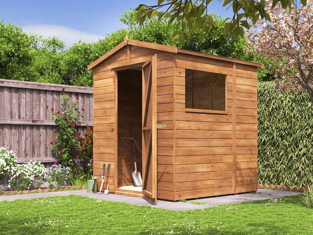 Wooden Shed Heavy Duty Timber Pressure treated 6 x 6 Dunster House Open Door