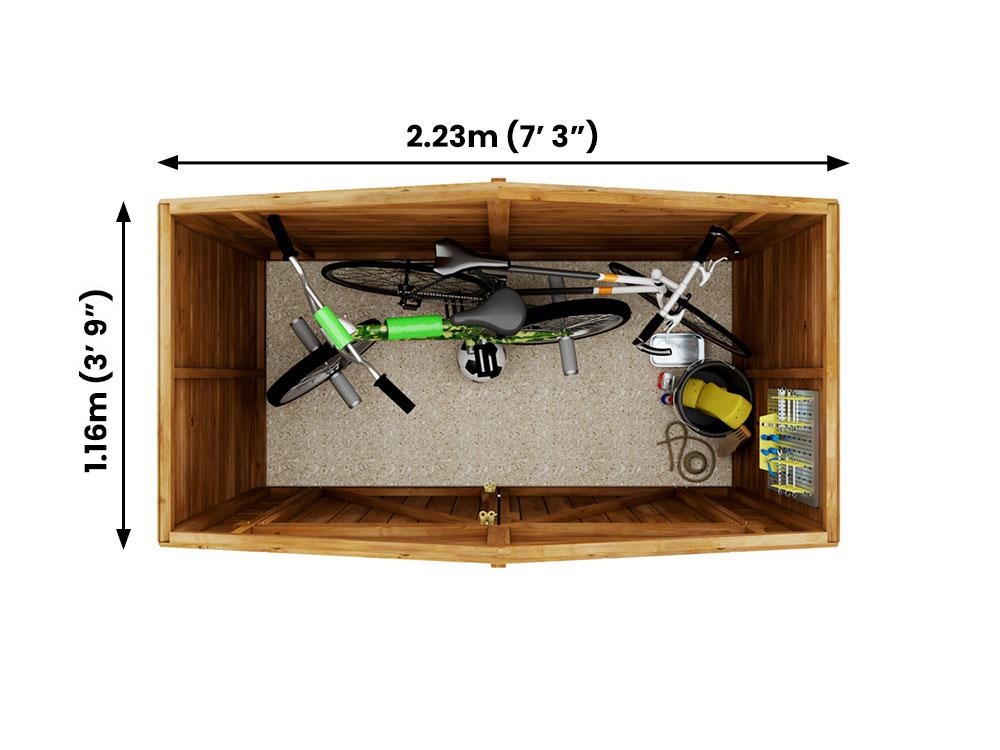 Ariane Heavy Duty Bike Shed Mower Storage 2.4m X 1.2m 