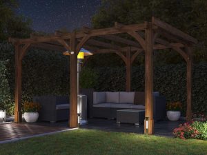 Wooden Pergola 4 x 3 Heavy Duty Structure Full Pressure Treated Dunster House Leviathan Night