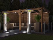 Enclosed wooden pergola with pressure treated panels 5 x 3 Night