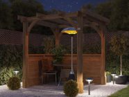 Wooden Pergola With Half Panels Wooden Dunster House Night scene