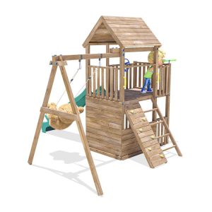 Wood Climbing frame Single swing set for garden balconyfort dunster house