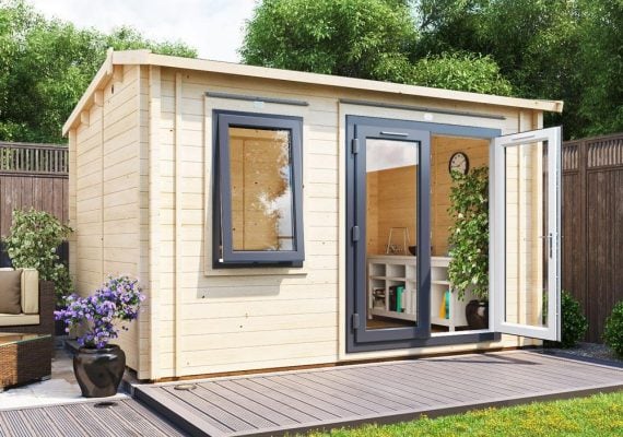 Carsare with uPVC INSULATED Log Cabin