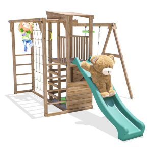 Wooden garden climbing frame for children