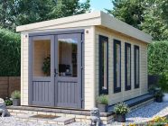 Insulated Home Office In Garden For Sale Dunster House Garden office Dominator Cabin Open Door