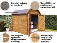 Dutch Barn Shed for garden fully pressure treated with double doors and felt roof
