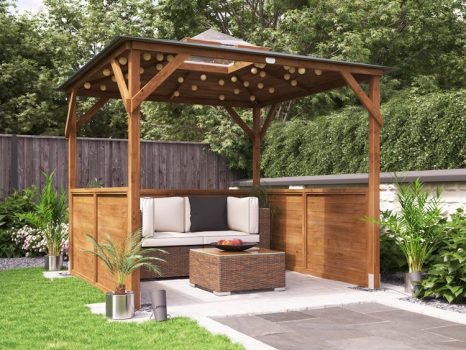 Erin Gazebo with Dome - Half Height Solid Wall Panels
