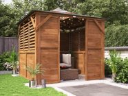 Full enclosed Wooden Gazebo With Door Fully pressure treated and Louvre Panels