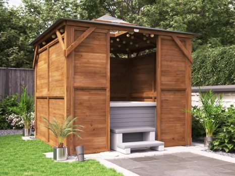 Erin Gazebo with Dome - Solid Wall Panels & Front Panel