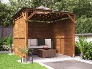 enclosed hot tub shelter wooden gazebo erin dunster house pressure treated door open