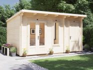 Log cabin with sideshed attached for storage evil amy dunster house