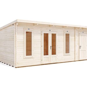 EvilAmy 6m x 3.5m Log Cabin and Shed wbg