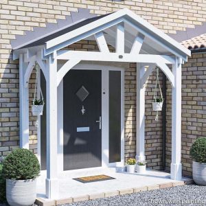 Wooden Porch Canopy Painted White