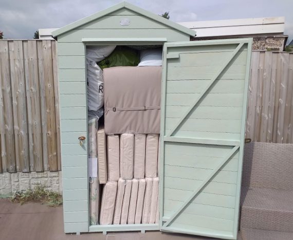 Garden Tool Shed Sentry Box Tool Storage Small Shed Wooden Dunster House Talia Customer Image 5