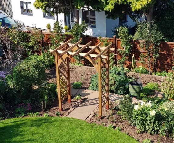 Timber Archway For Garden With Trellis Arbour and Pergola Dunster House Jasmine Customer Image 5