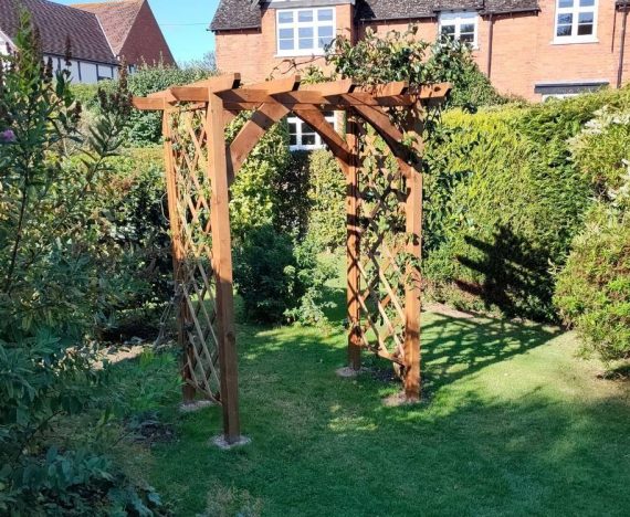 Timber Archway For Garden With Trellis Arbour and Pergola Dunster House Jasmine Customer Image 2