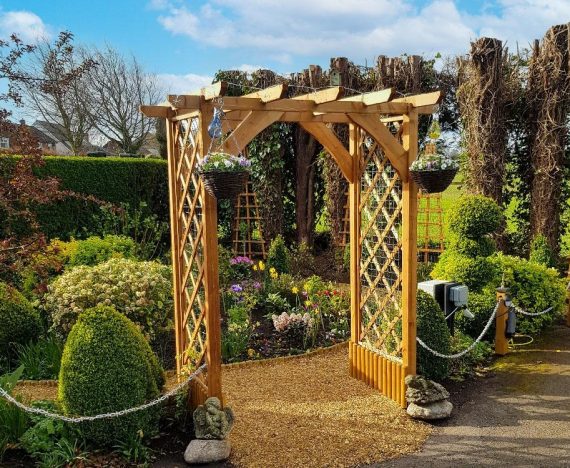 Timber Archway For Garden With Trellis Arbour and Pergola Dunster House Jasmine Customer Image 6