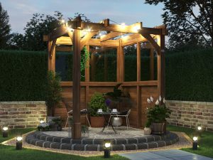 Wooden Pergola For Garden Pressure Treated Half Glazed Dunster House Nigh