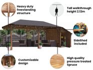 Gazebo with sideshed high quality product dunster house