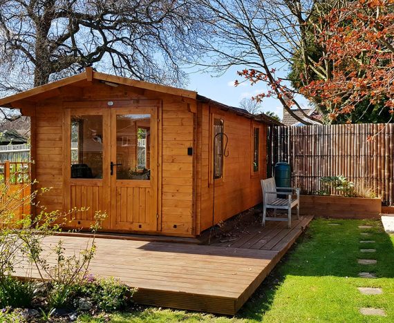 Large Log cabin for sale Garden Building and room Avon 5 x 3 Customer IMAGES