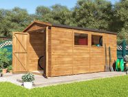 Large Wooden Shed Workshop for sale Pressure treated Dunster House Sanctuary Shed OPen Doors