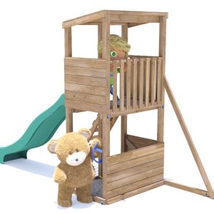 Standalone climbing play tower with slide for children