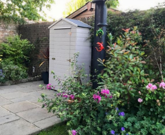 Garden Tool Shed Sentry Box Tool Storage Small Shed Wooden Dunster House Talia Customer Image 3
