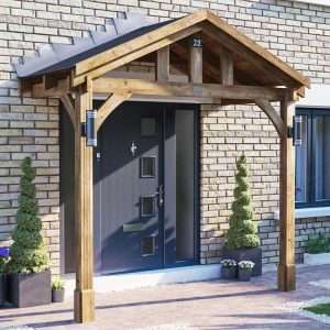 Wooden Porch Canopy 3m x 1.5m 2 Post Full Height