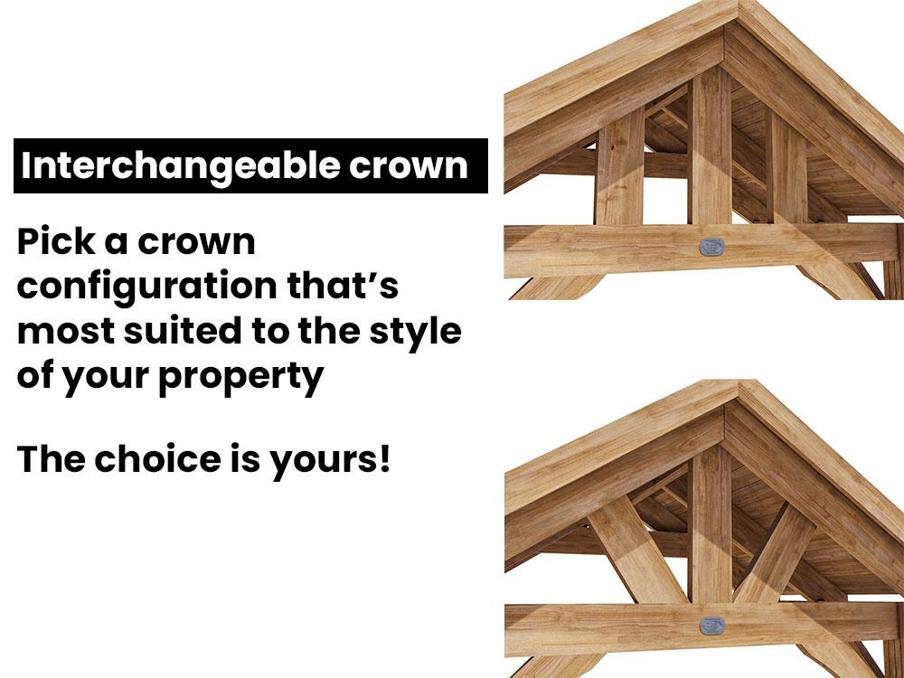 Wooden Porch Canopy Customisable Crown Options
