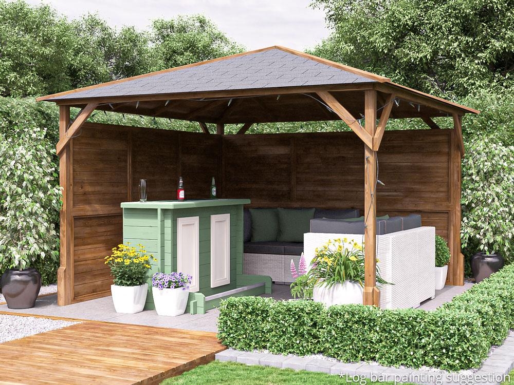 Utopia Wooden Garden Bar Gazebo 3m x 3m | Dunster House