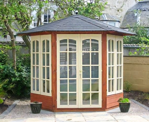 Traditional Summerhouse for garden Hexagonal Dunster House Vantage Customer Image 2