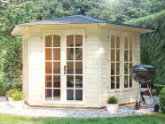 Traditional Summerhouse Hexagonal Shape Wooden Dunster House Vantage Painted open Unpainted