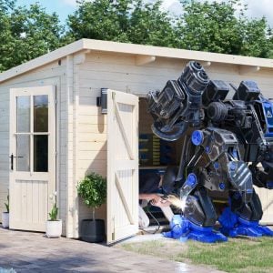 EvilGenius 4m x 3m Workshop Log Cabin Robot