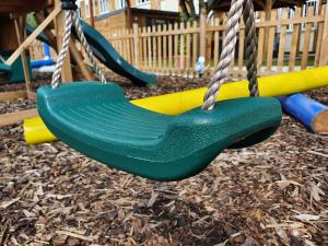 Extra thick rope on climbing frame swing sets with durable swing seats