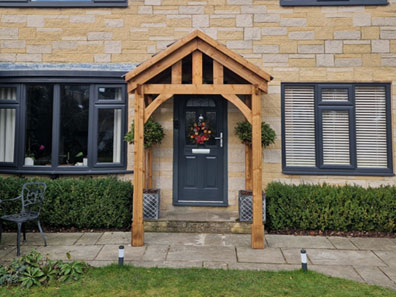 Thunderdam Wooden Porch Canopy Full Height Customer Image Front