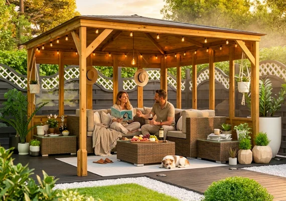 Pressure Treated Utopia 300 Glazed Wall Gazebo