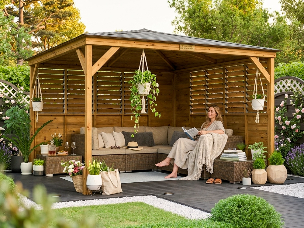 3 x 3 gazebo with louvered panels