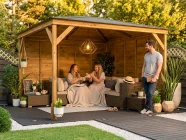 wooden 3 x 3 gazebo with walls