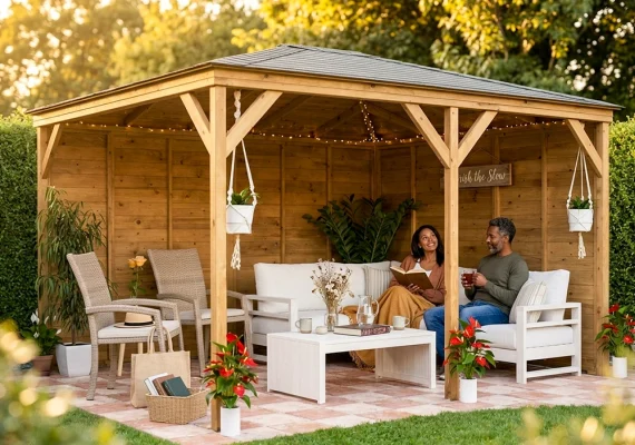 Pressure Treated Utopia 430 Walled Gazebo