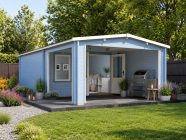 Severn log cabin with gazebo