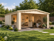 Severn log cabin with gazebo