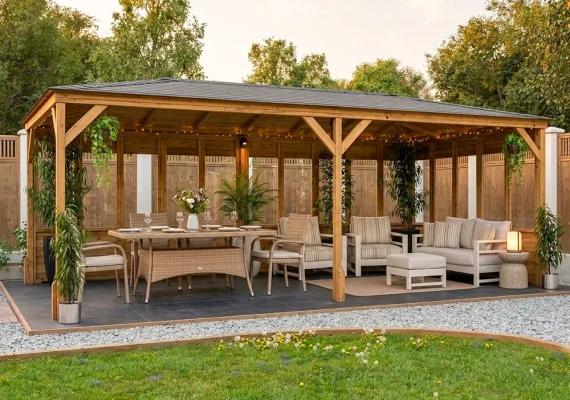 Pressure Treated Utopia 630 Glazed Wall Gazebo