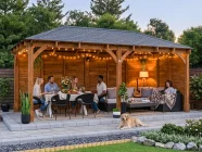 6 x 3 Gazebo with solid panels eve