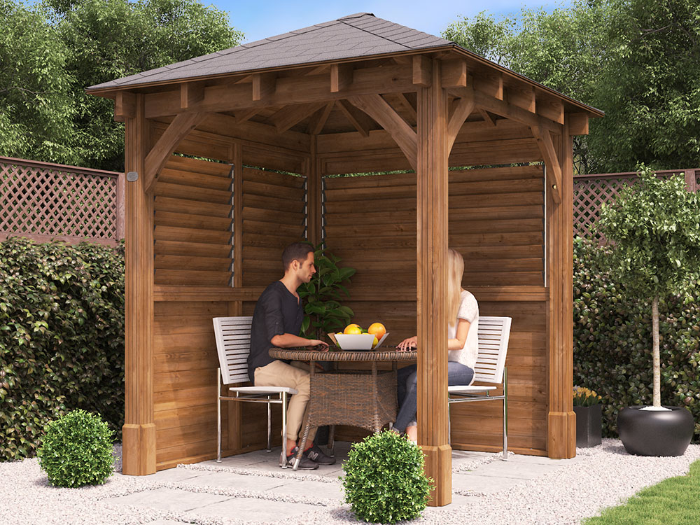 Leviathan Louvre Walled Gazebo 2.5m x 2.5m | Dunster House