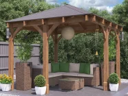 Leviathan wooden open gazebo 3 x 3 corner image