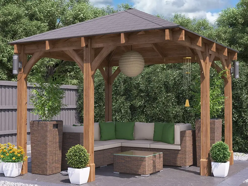 Leviathan wooden open gazebo 3 x 3 corner image