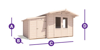 Log Cabin with shed attached