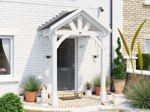 Wooden Porch Canopy Painted White